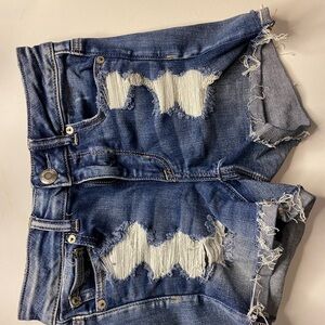 American Eagle Outfitters Ripped Blue Jean Shorts